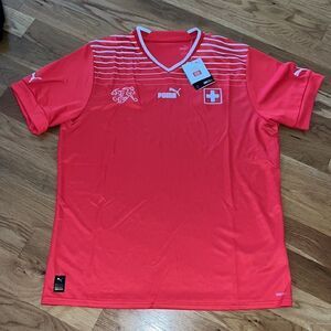 New puma Red Swiss Switzerland National Team Authentic Player Away Soccer Jersey